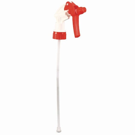 Impact Products Gen Purpose Trigger Sprayer, 9.88in Tube, Fits 32oz Btl, Red/Wht, PK24 590624-91